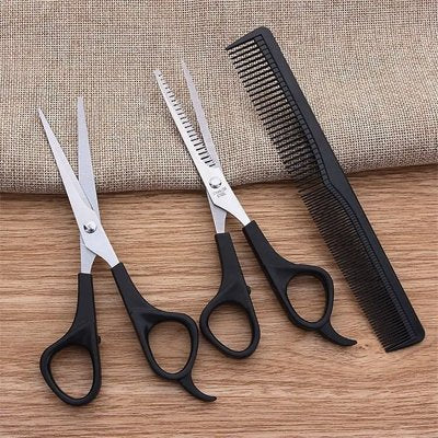 Ensembles ciseaux coiffure 7 pouces 3 pièces amincissement finition cheveux hommes femmes