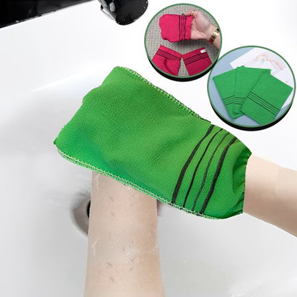 Gant exfoliant vert rouge
