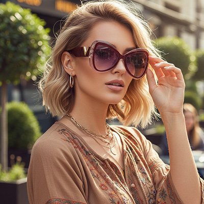 lunettes mauve de soleil femme​ 